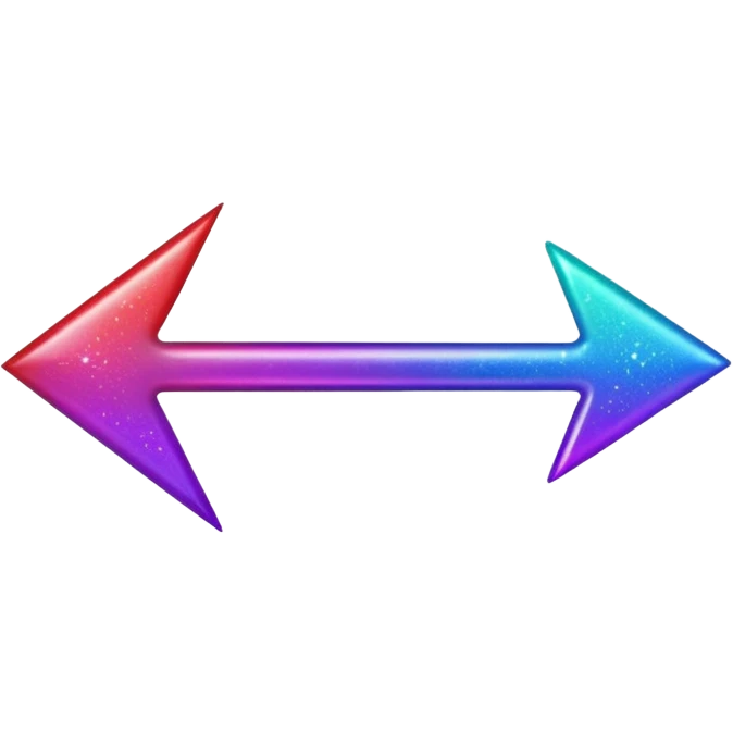 color gradient between red and purple glitter arrow emoji