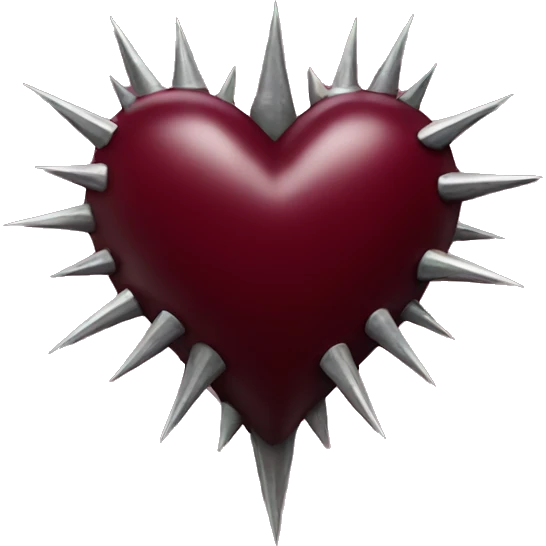 maroon heart with spikes emoji