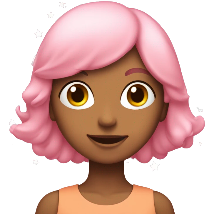 Um coração rosa claro com estrelas  emoji