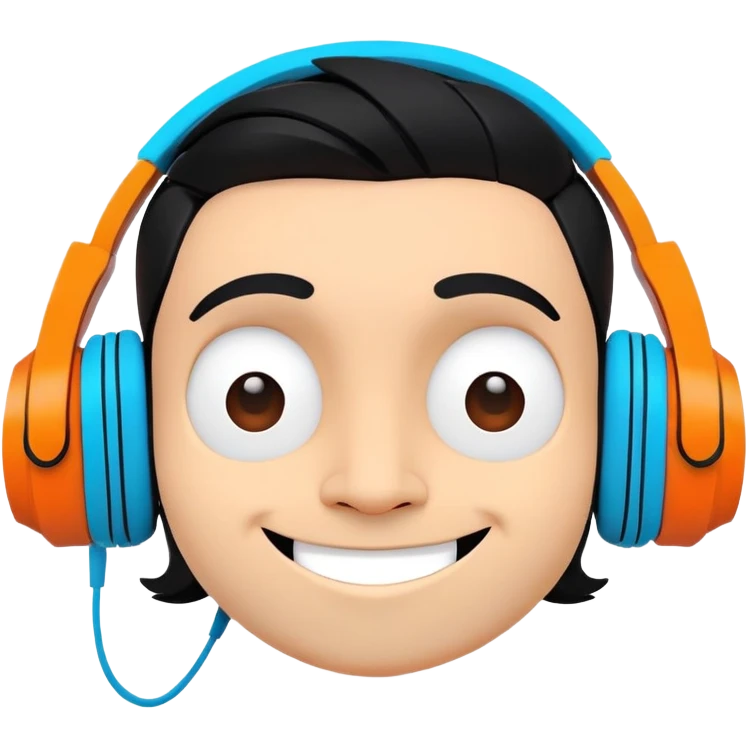 Sprunki character from Incredibox, cute cartoon mascot with headphones emoji