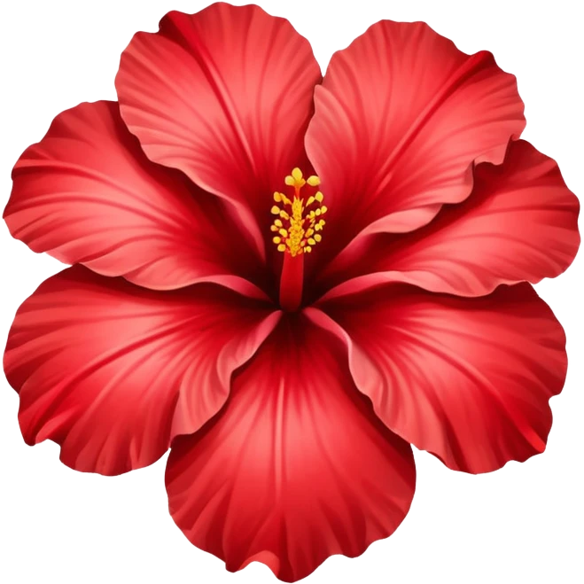 A hibiscus flower but in the shape of a heart emoji