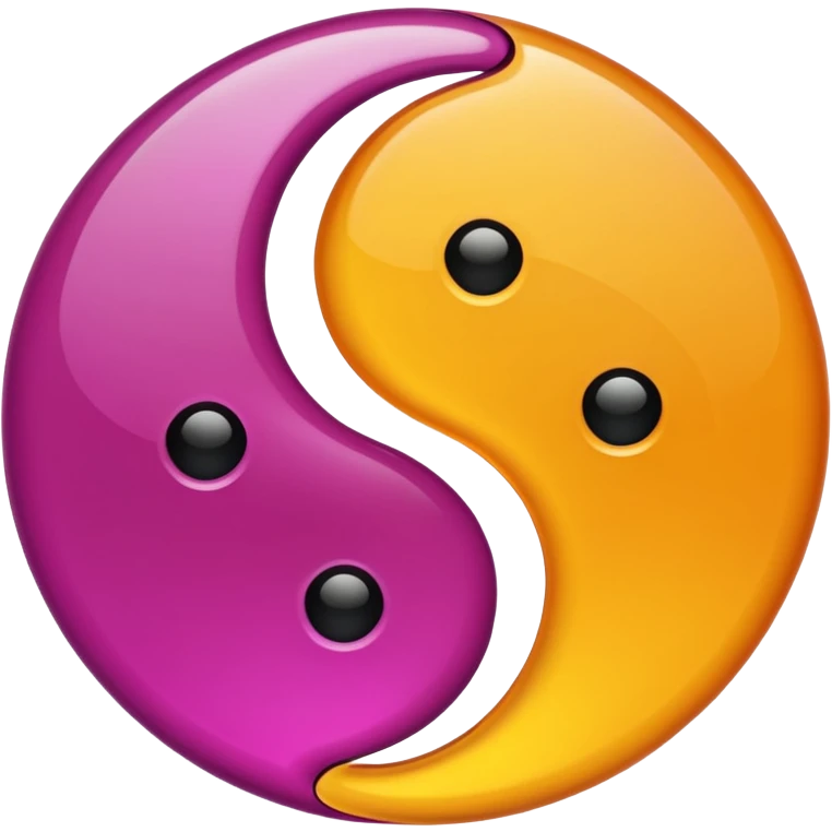 Yin Yang amber and magenta emoji