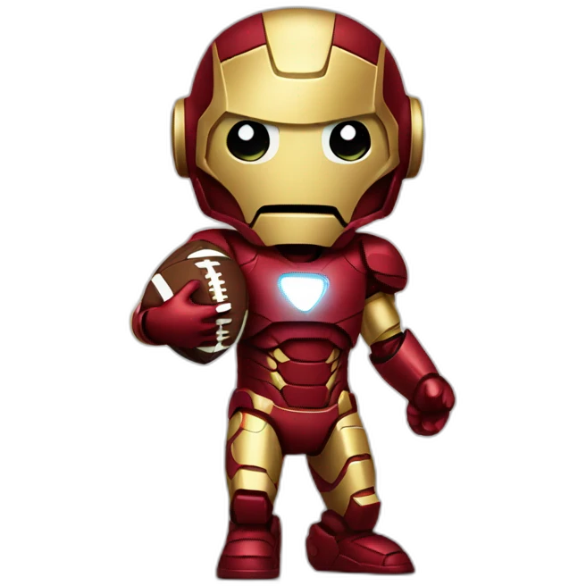 Ironman holding a football emoji