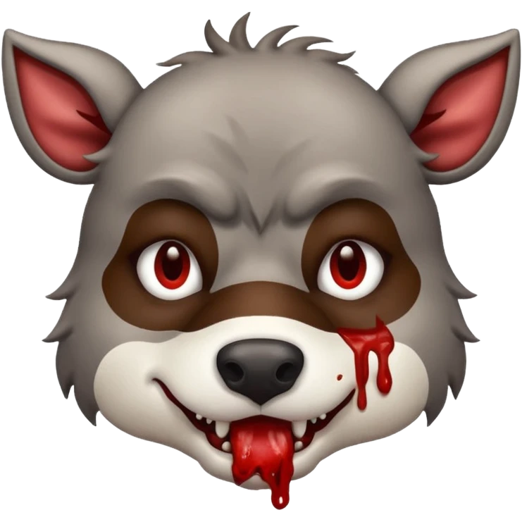 Wolf face eating coo emoji