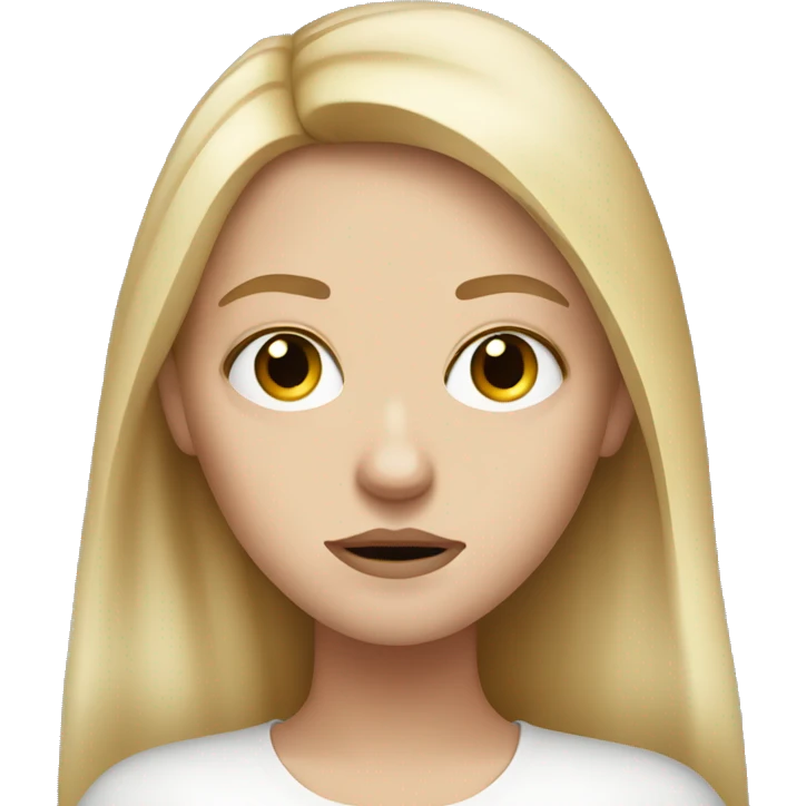 White girl with long blond hair who is Annoyed with bags under eyes  emoji