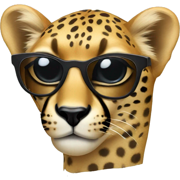 Cheetah with sunglasses on emoji