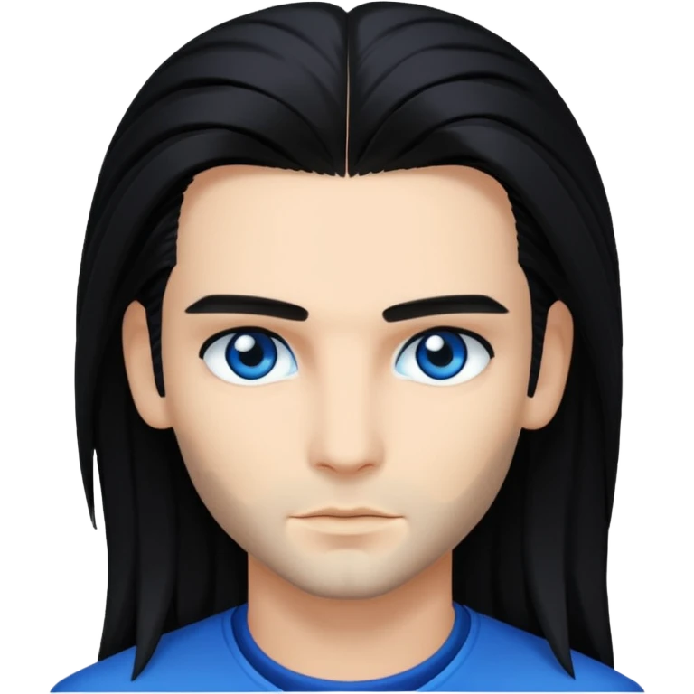 Bill Kaulitz with black long hair emoji