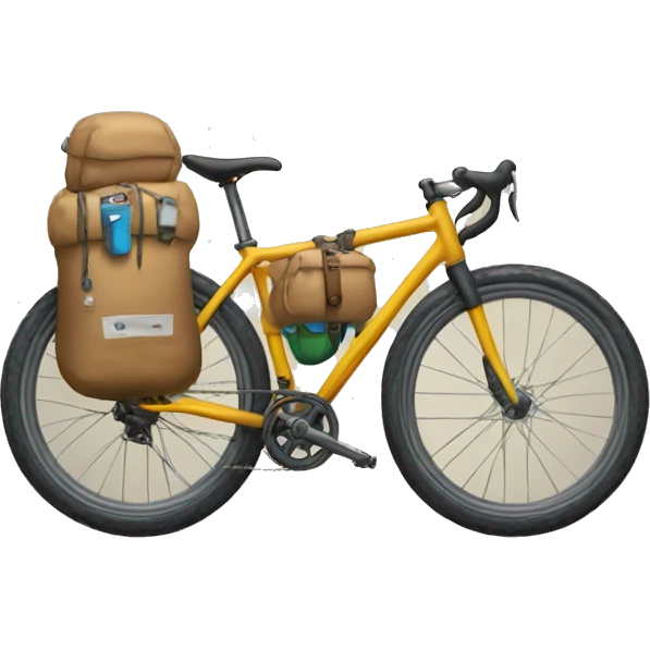 bicycle with bikepacking bags on emoji