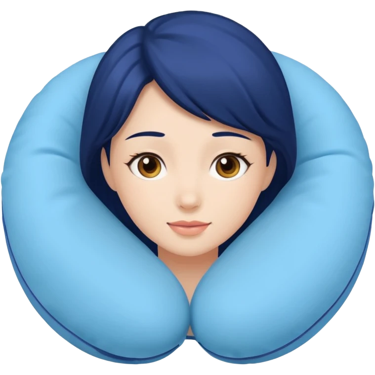 woman using travel pillow  emoji