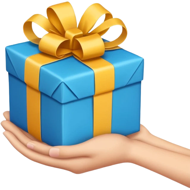 hand over present emoji