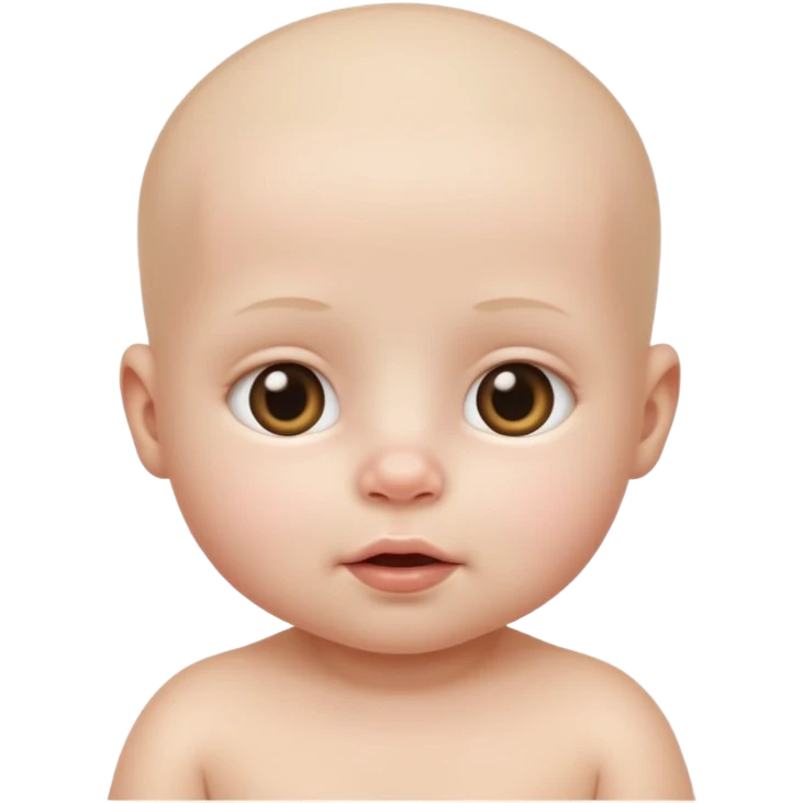a baby with no nose and white skin emoji