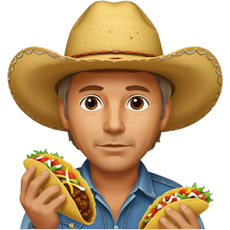 Yellowstone Kevin kostner eating a taco emoji