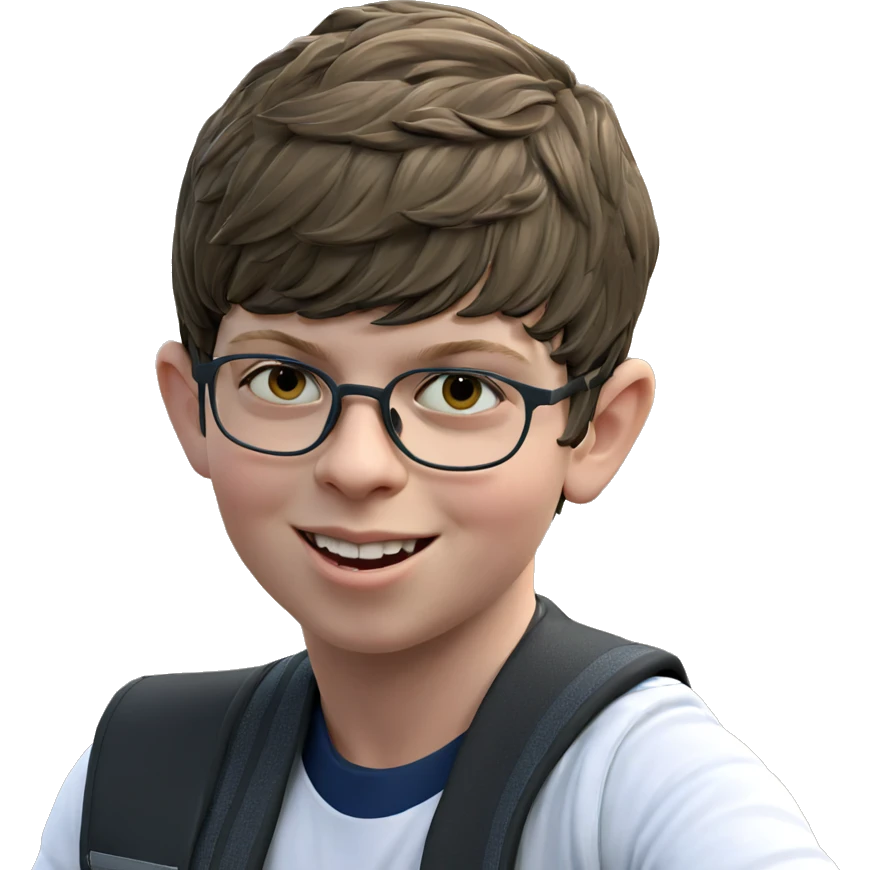 happy boy in outdoor setting emoji