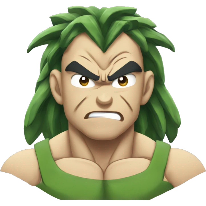 broly emoji, just his face, expressing feelings such as sadness, anger and all the others emoji