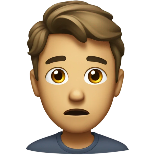 A confused emoji with wide eyes emoji