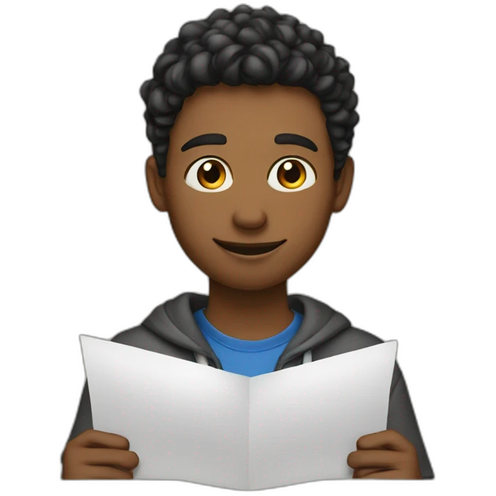 young man who write on paper emoji