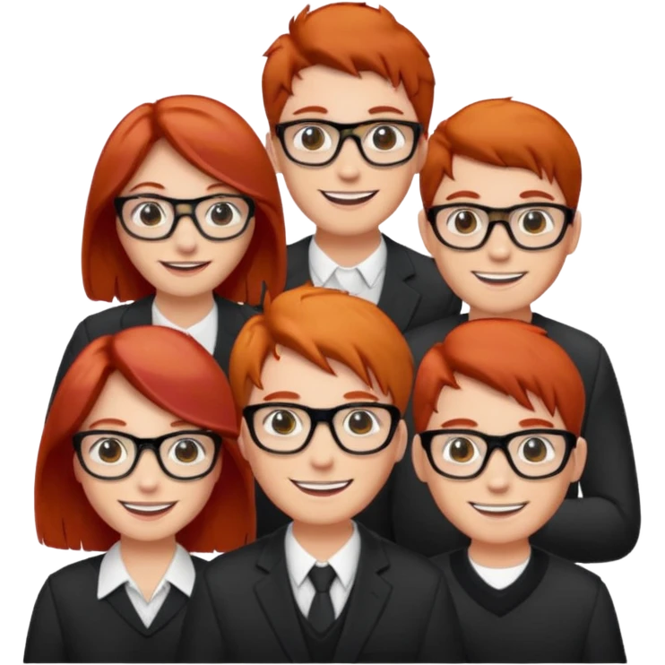 red-haired people wearing glasses emoji