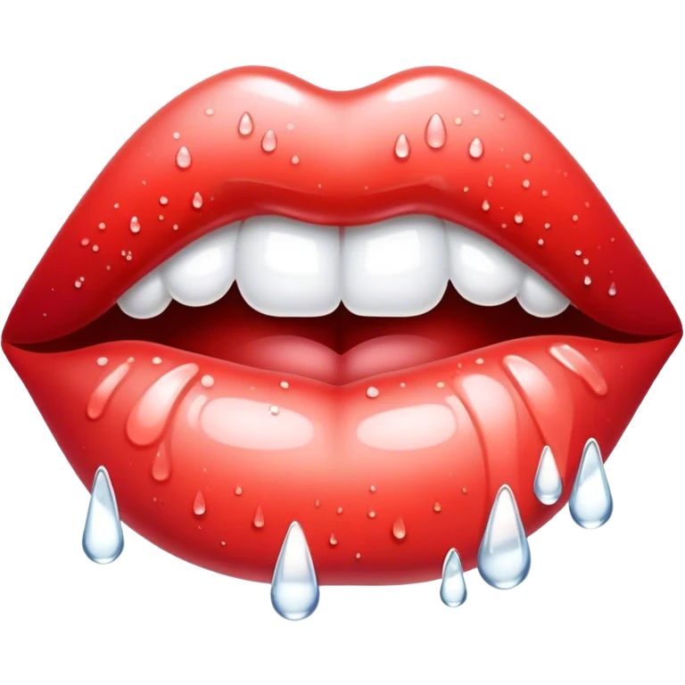  lips with white drops emoji