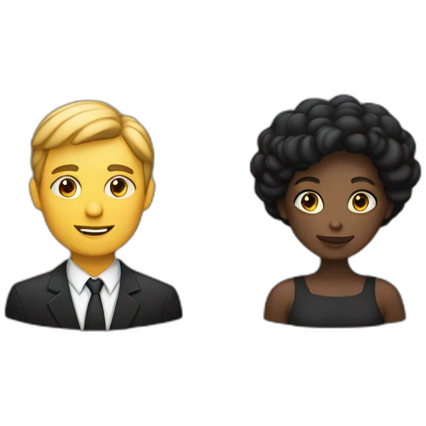 Un homme noir et une femme noire qui se font un câlin emoji