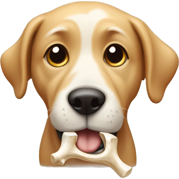 Dog eating a bone emoji