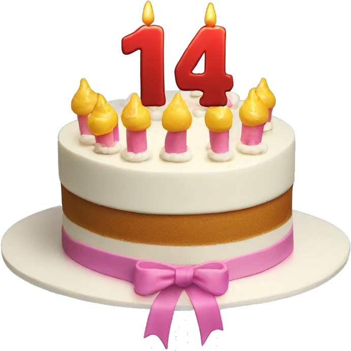 Happy 14th birthday cake emoji