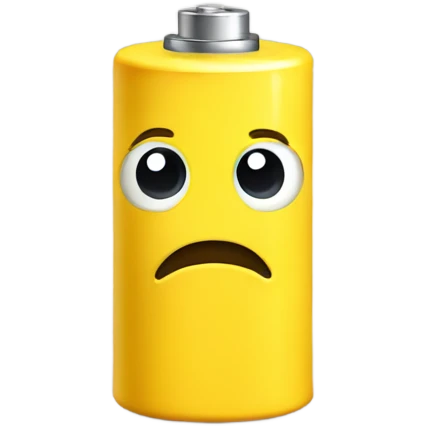 Yellow worried battery emoji
