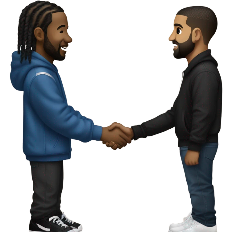 Kendrick Lamar and drake shaking hands emoji