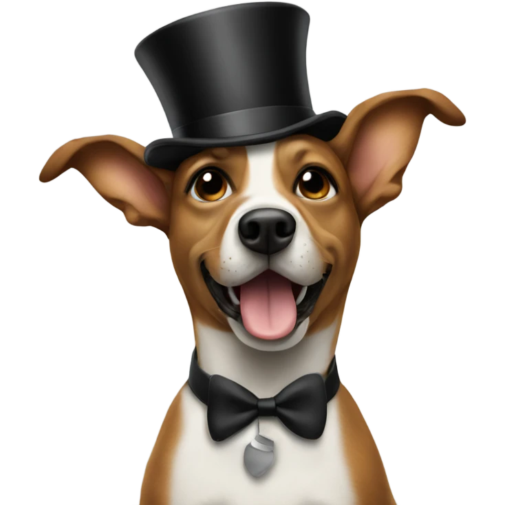 Dog in top hat happy birthday  emoji