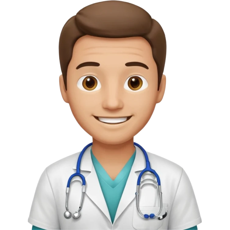 men doctor with scrub emoji