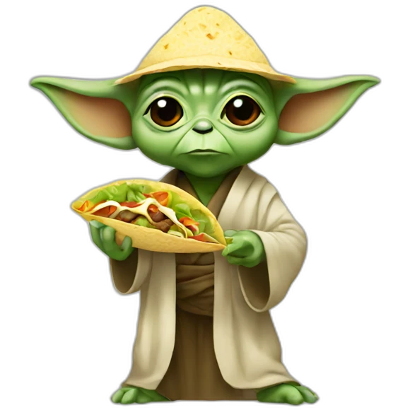 Yoda eating a tacos emoji