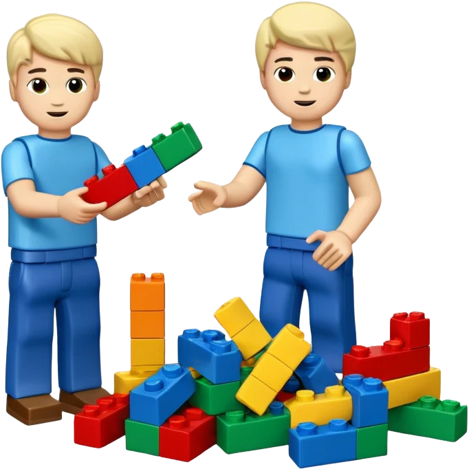 boys playing with legos full body emoji