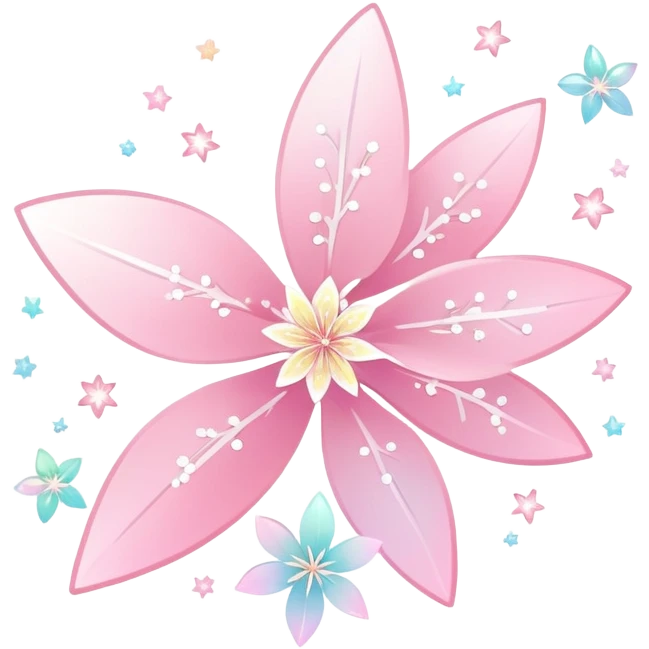 Cute Pastel pink and white Cherry Blossom Sakura Iridescent Starburst Shooting Star emoji
