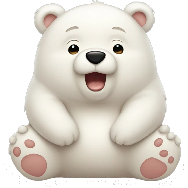chubby white bear blushing with love  emoji