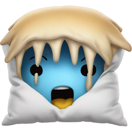 Face screaming inside a pillow  emoji