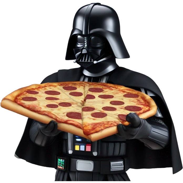 Darth Vader holding Pizza ￼ emoji