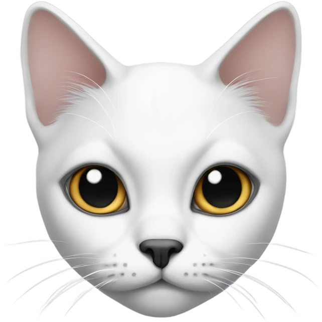 white cat with black only by the ears emoji