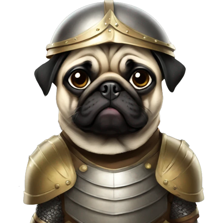 pug in protective armor emoji