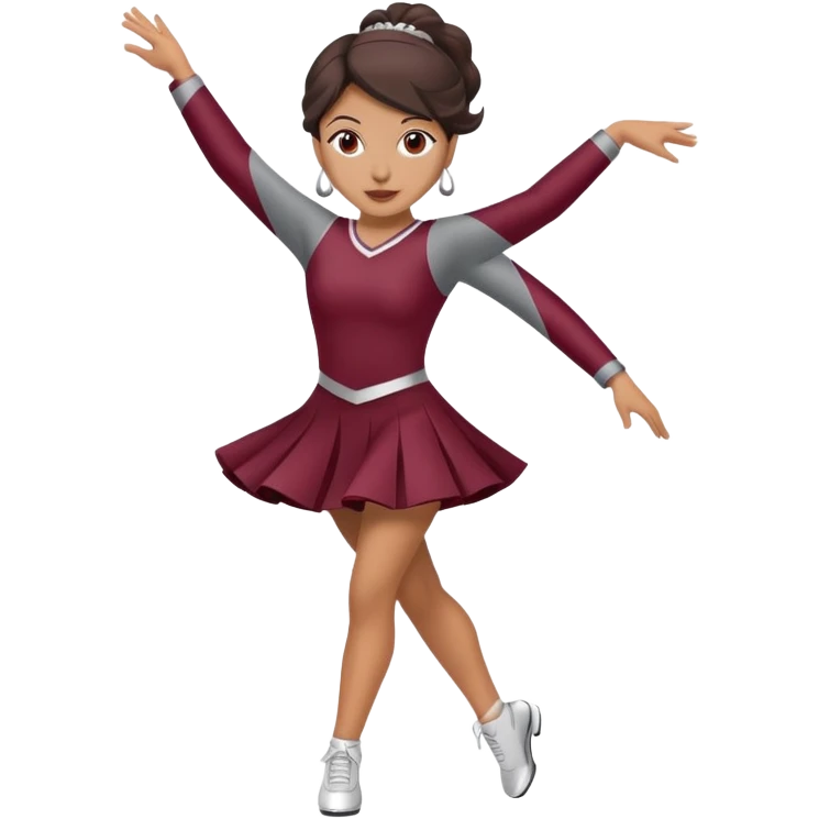 Hispanic baton twirling woman in maroon and gray  emoji