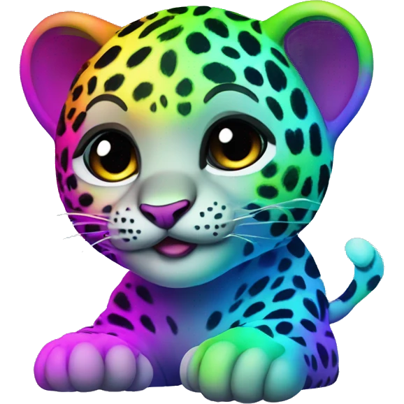 neon rainbow leopard cub emoji
