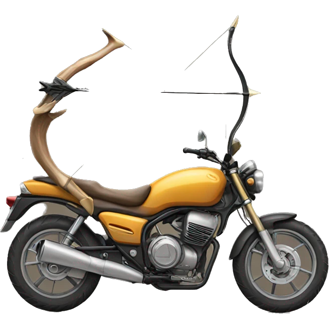 motorbike bow and arrow deer  emoji