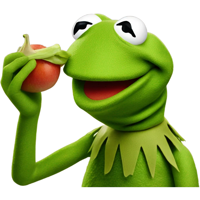 Kermit the frog eating Kermit the frog. emoji