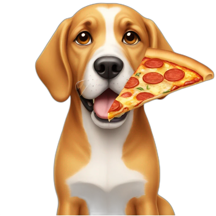 Dog with pizza emoji