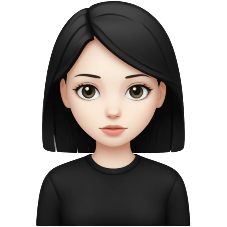 girl be white and be wering black emoji