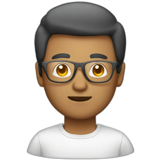man with macbook with white transparent glasses  emoji