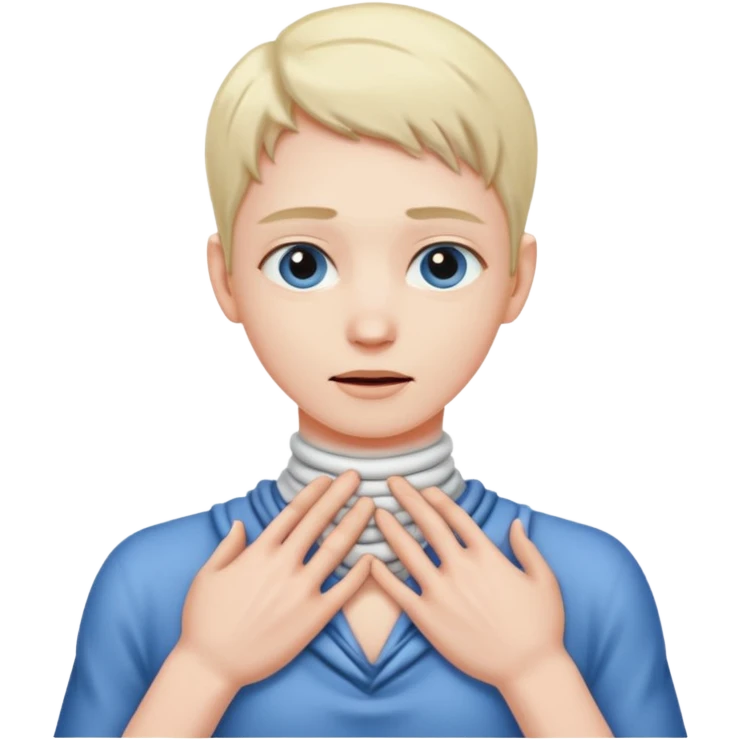 Hands around neck emoji