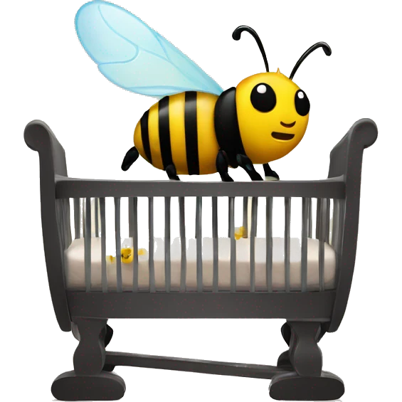 A bumblebee and a baby crib emoji