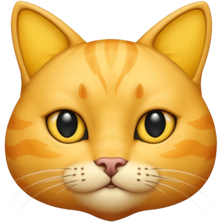 a bright yellow cat head with black eyes and not too chubby cheeks and looks exactly like the youtuber thinknoodles  emoji