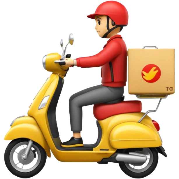 an animated emoji of a food delivery scooter whizzing past fast emoji
