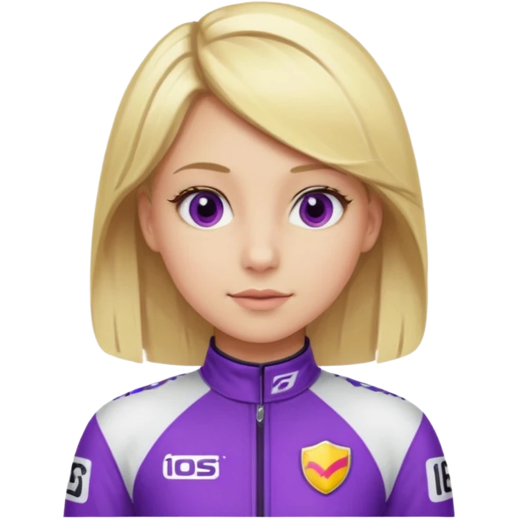 girl blonde, Race Driver purple cloth emoji