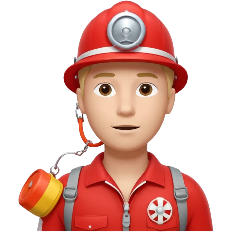 lifeguard portrait, head and shoulders only, wearing red lifeguard uniform, rescue whistle and buoy strap visible, confident alert expression, beach safety vibe, 3D cartoon, mobile game icon style, clean background, no text, no watermark
 emoji